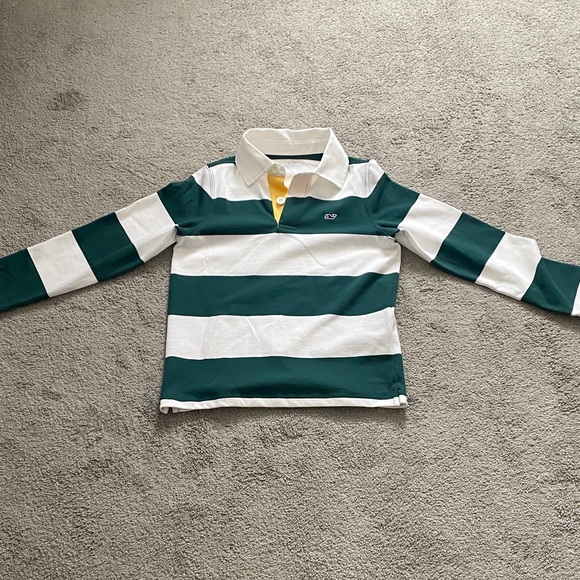 Vineyard Vines Other - Vineyard Vines Green and White Striped Kids Shirt